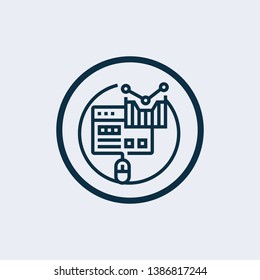 Webpage blogging line icon concept. Webpage blogging flat vector symbol, sign, outline illustration.