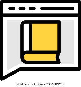webpage book vector line colour icon