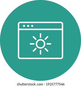 Webpage, brightness, enhance icon vector image. Can also be used for Webpages. Suitable for use on web apps, mobile apps and print media.