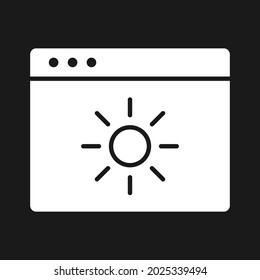 Webpage, brightness, enhance icon vector image. Can also be used for Webpages. Suitable for use on web apps, mobile apps and print media.