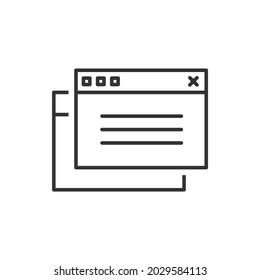Webpage. Browser tab icon isolated on white background. Vector illustration