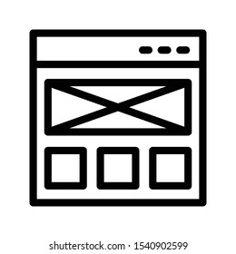 webpage browser vector thin line icon 