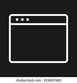 Webpage, Browser, Website Icon Vector Image. Can Also Be Used For Webpages. Suitable For Use On Web Apps, Mobile Apps And Print Media.