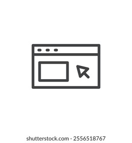 Webpage and cursor icon Vector logo outline