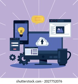 webpage design and desktop icons