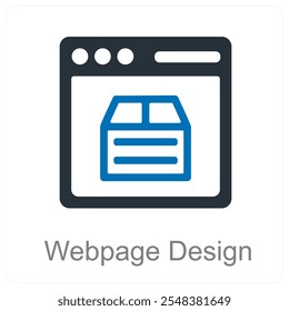 Webseitendesign und Elementsymbolkonzept