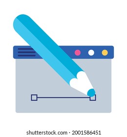 Webseitendesign-Vorlage mit Bleistift