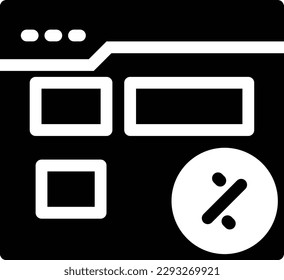 webpage  discount Vector illustration on a transparent background.Premium quality symbols.Glyphs vector icon for concept and graphic design.