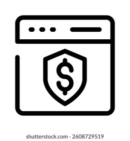 A webpage with a dollar, representing secure online transactions
