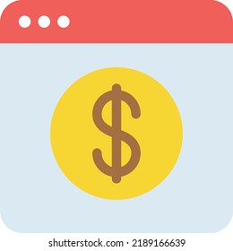 webpage dollar Vektorgrafik auf transparentem Hintergrund.Premium-Qualitätssymbole.Stroke Vektorsymbol für Konzept und Grafikdesign.