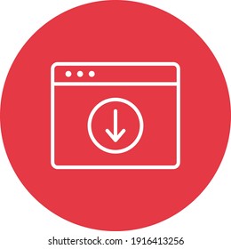 Webpage, download, browser icon vector image. Can also be used for information technology. Suitable for use on web apps, mobile apps and print media.