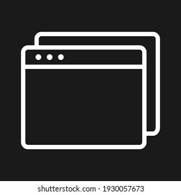 Webpage, duplicate, browser icon vector image. Can also be used for Webpages. Suitable for use on web apps, mobile apps and print media.