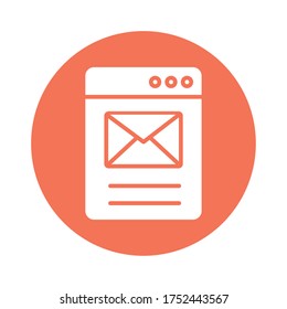 página web con diseño de ilustración vectorial con estilo de bloque de correo sobre sobre