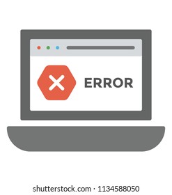 
Webpage with error sign symbolising web page error or web page not found 
