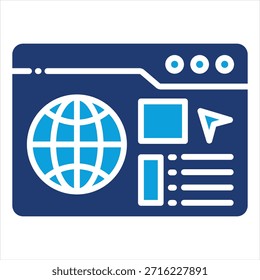 Webseite Flat Blue Icon Style
