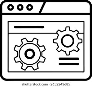 Webpage with Gears Illustrates Website Optimization.