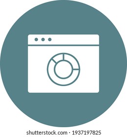 Webpage, graph, pie chart icon vector image. Can also be used for Webpages. Suitable for use on web apps, mobile apps and print media.