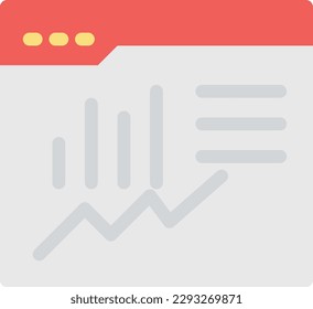 webpage graph Vector illustration on a transparent background.Premium quality symbols. Line Color vector icon for concept and graphic design.