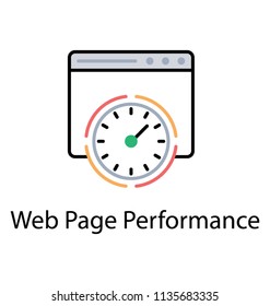 
Webpage having a performance indicating tool inside, a complete icon for page performance 
