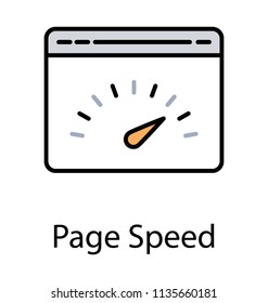 
Webpage having a speedometer inside, a complete icon for page speed
