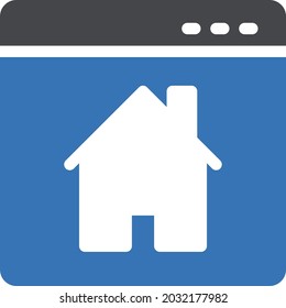 webpage house vector glyph colour icon