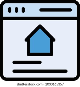 webpage house vector line colour icon