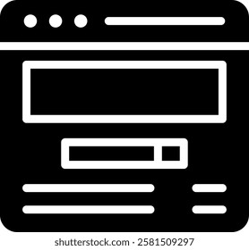 Webpage Icon Glyph Vector Illustration