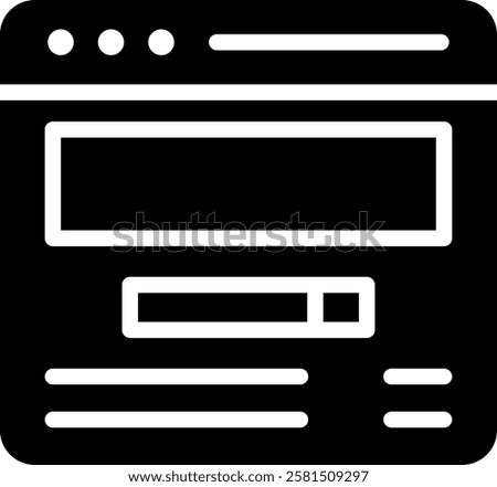 Webpage Icon Glyph Vector Illustration