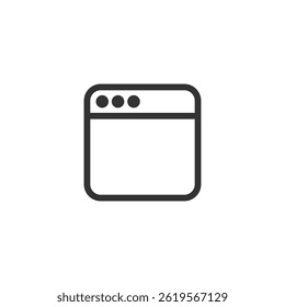 Webpage icon isolated on white background. Browser symbol modern, simple, vector, icon for website design, mobile app, ui. Vector Illustration