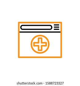 Webpage icon. Line and two colour design template