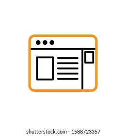 Webpage icon. Line and two colour design template