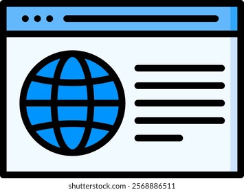 Webpage Icon Lineal Color Vector Illustration