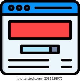 Webpage Icon Lineal Color Vector Illustration