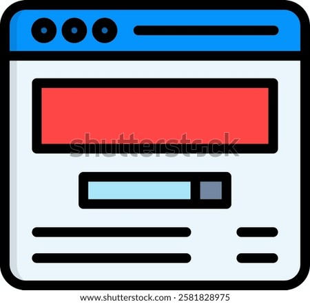 Webpage Icon Lineal Color Vector Illustration