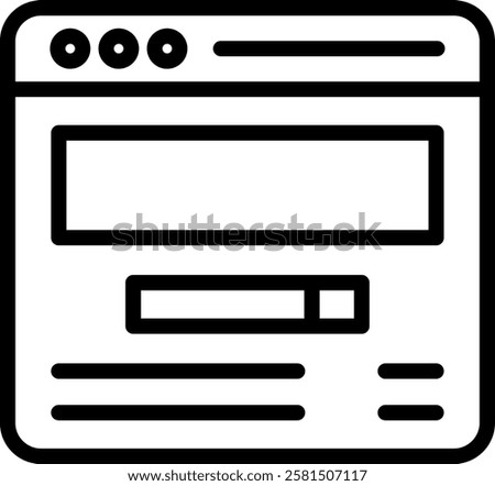 Webpage Icon Outline Vector Illustration