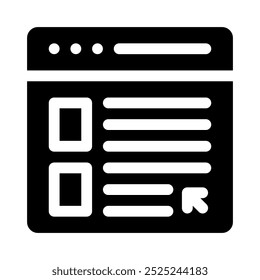 Icono de página web con glifo de estilo