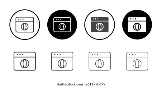 Webpage icon Symbol line set