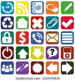 Webpage icons collection color interfaces.