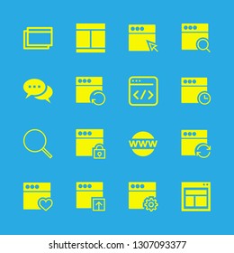 webpage icons set with browser, domain and design browser vector set