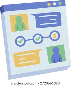 Webseite zur Illustration von Workflow-Schritten mit Auswahlfeldern