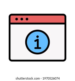 Webpage, info icon vector image. Can also be used for Webpages. Suitable for use on web apps, mobile apps and print media.