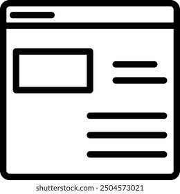 Webseiten-Liniensymbol, Vektorgrafik