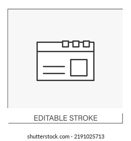  Webpage line icon. Open window on internet browser. Web service concept. Isolated vector illustration. Editable stroke