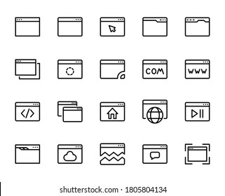 Webpage line icon set. Collection of vector symbol in trendy flat style on white background.Web sings for design.