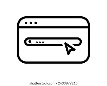 Icono de línea de página web. Símbolo vectorial en estilo plano de moda sobre fondo blanco. Canto web para diseño.
Palabras clave: