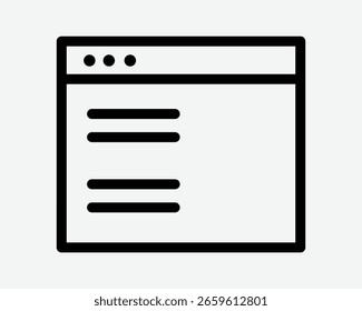 Página web Línea Esquema Forma Web Sitio web Página del sitio Interfaz de computadora Nueva Ventana Ventana Ventana Pestaña App Icono delgado Signo Símbolo Blanco Negro Ilustración Gráfico