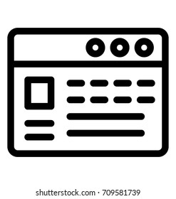 Webpage Line Vector Icon