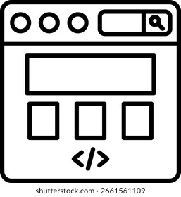 Webpage Line, Vektorsymbol-Design