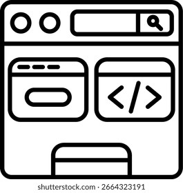 Webpage Line, Vektorsymbol-Design
