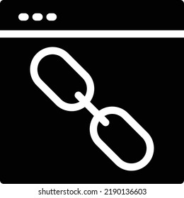 webpage link Vector illustration on a transparent background.Premium quality symbols.Glyphs vector icon for concept and graphic design.